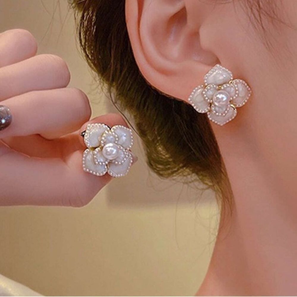 3for$20 Camellia Flower Earrings For Women Small Fresh Design Elegant Vintage